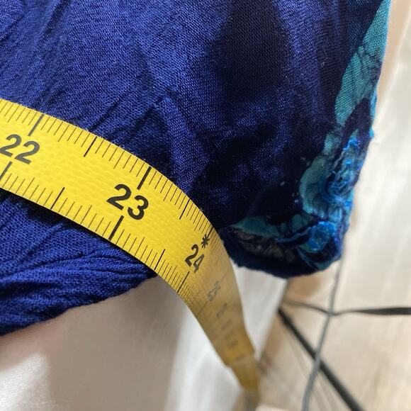 Ocean Breeze Women's Blue Boho Beachy Embroidered Dress Size S Cover Up Flowy - Picture 4 of 10